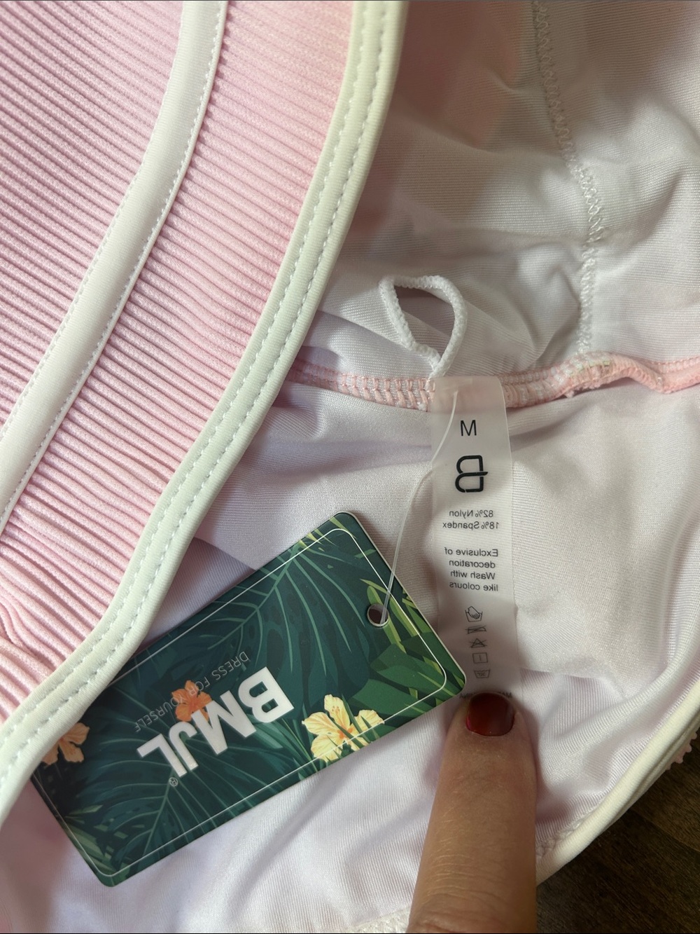 BMJL Pink Ribbed bikini Set medium NEW! - Picture 9 of 9